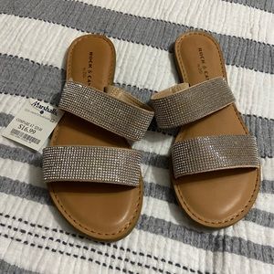 Flat bling sandals never worn